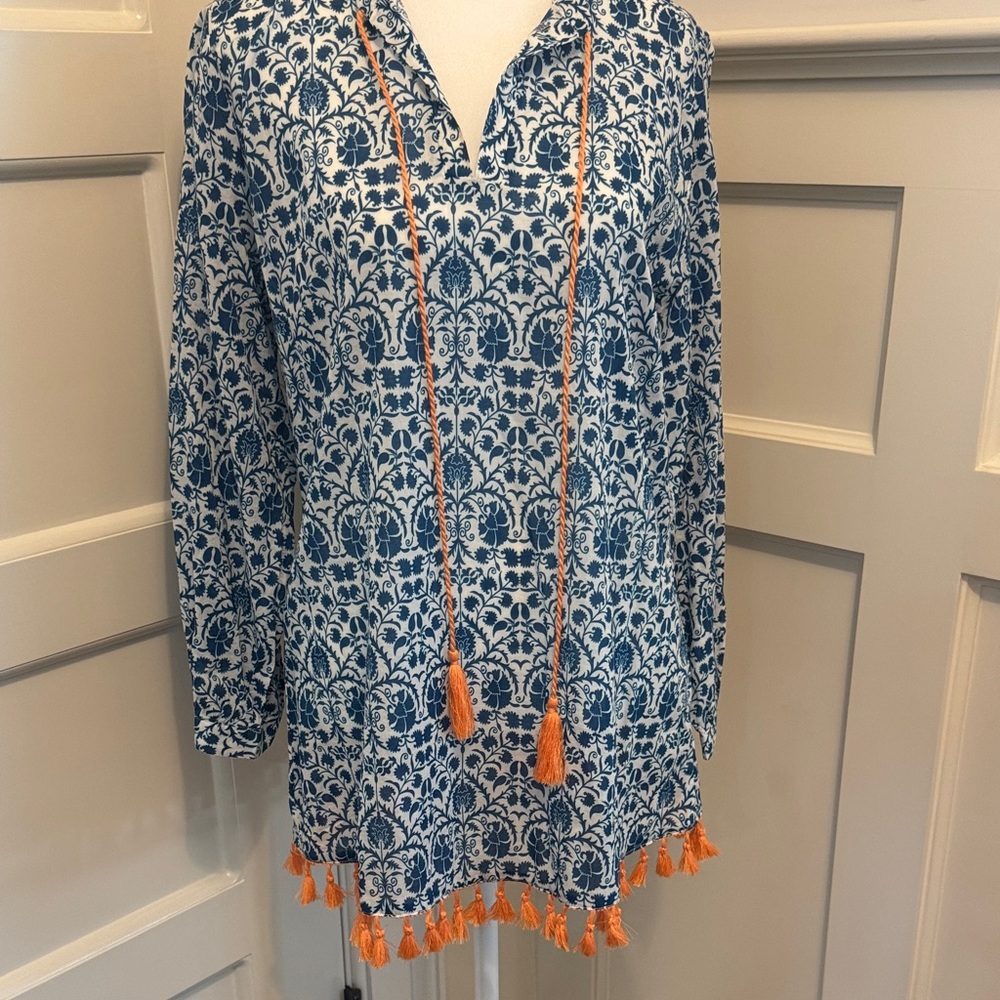 Elegant Blue and Orange Women's Tunic